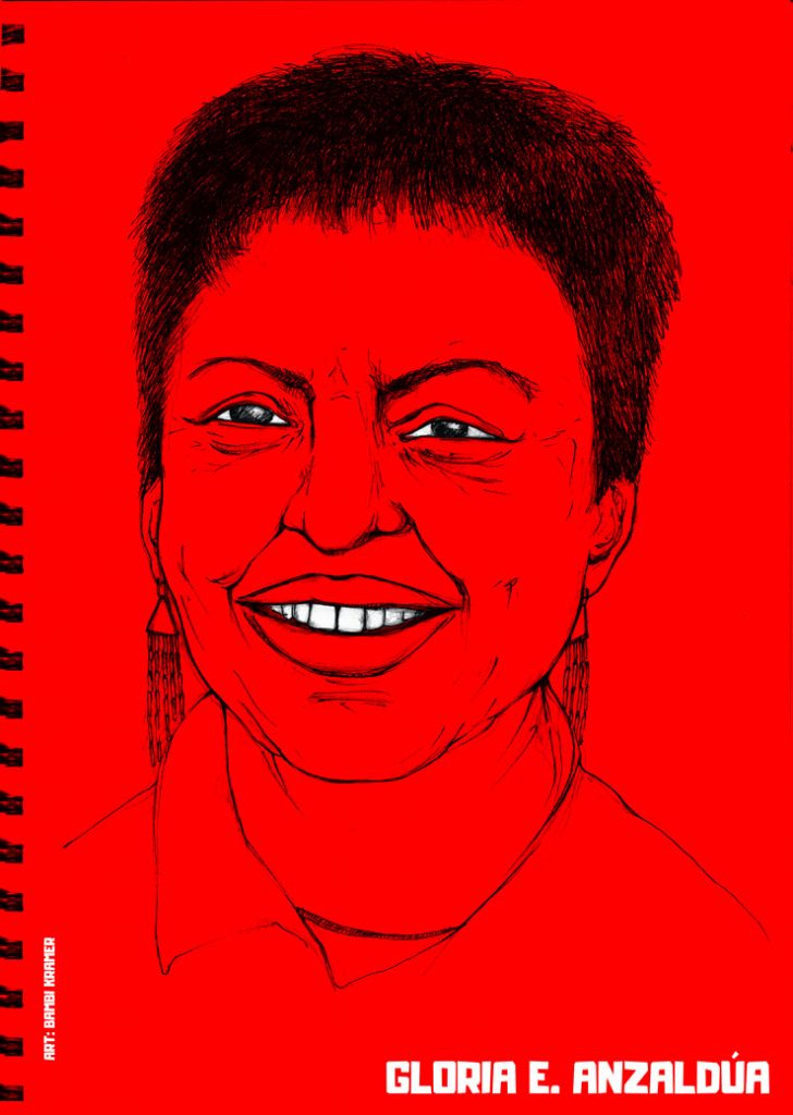 Bmbi Kramer' portrait of Gloria Anzaldùa